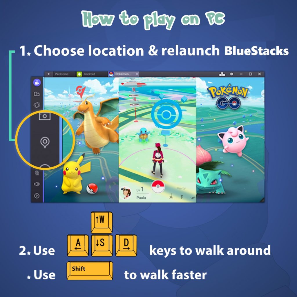 how to use bluestacks for pokemon go on pc